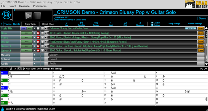 DAW Plugin main screen - v.3